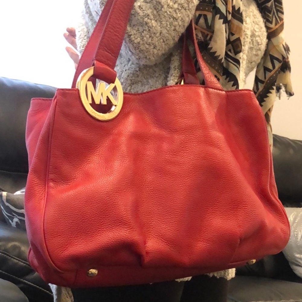 Authentic Red Michael Kors Purse